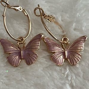 Pink Butterfly Earrings